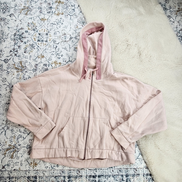 Fabletics x Demi Lovato Workout Cropped Pink Zip Hoodie Jacket XXL - Picture 5 of 15